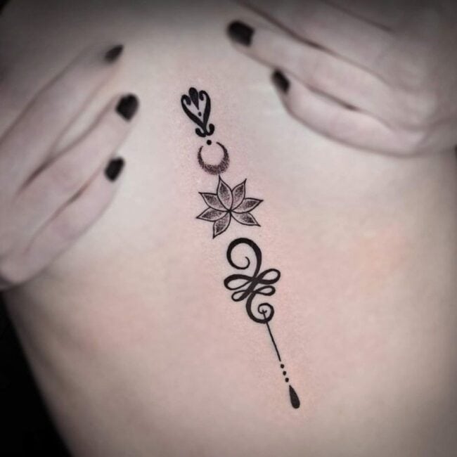 Fine Line Tattoo Sternum Placement