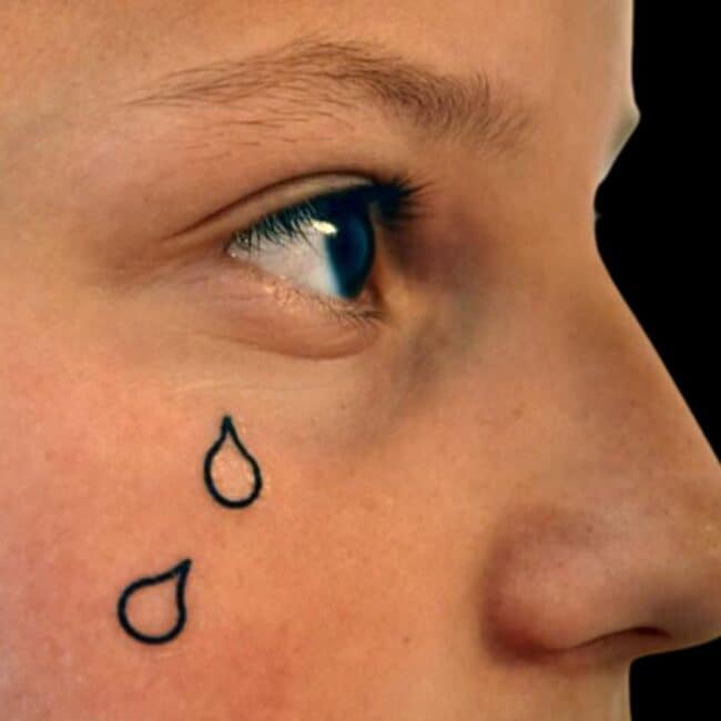 Tear Drop Right Eye Tattoo