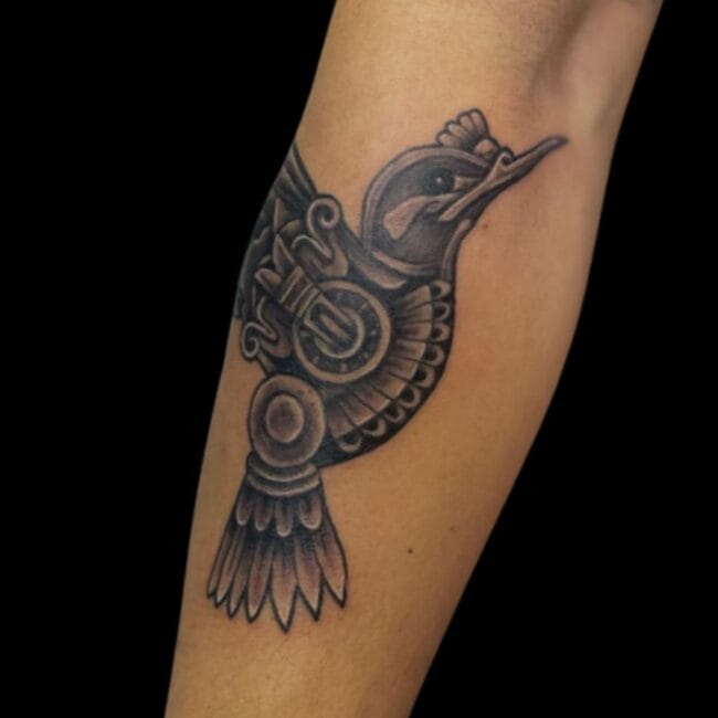 Aztec Hummingbird Tattoo