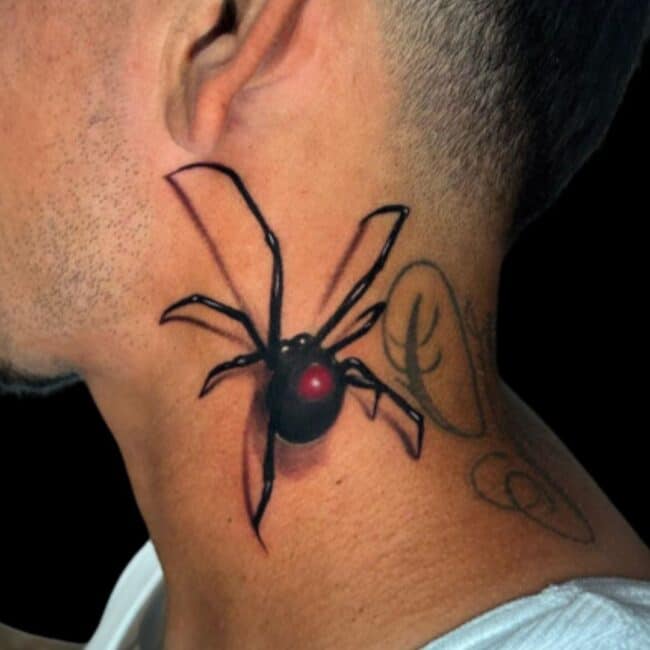 Spider Neck Tattoo