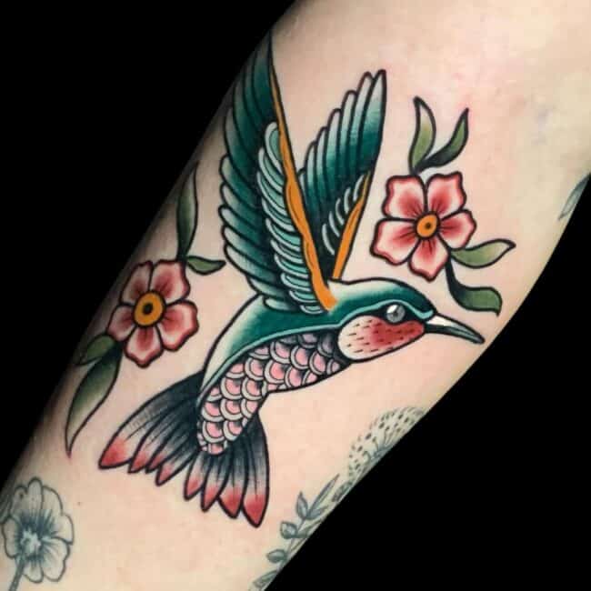 Traditional Hummingbird Tattoo