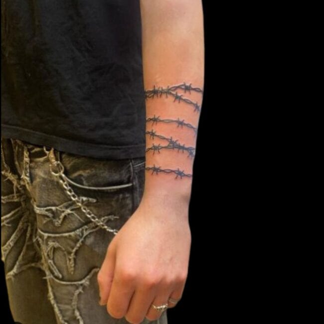 Barbed Wire Forearm Tattoo
